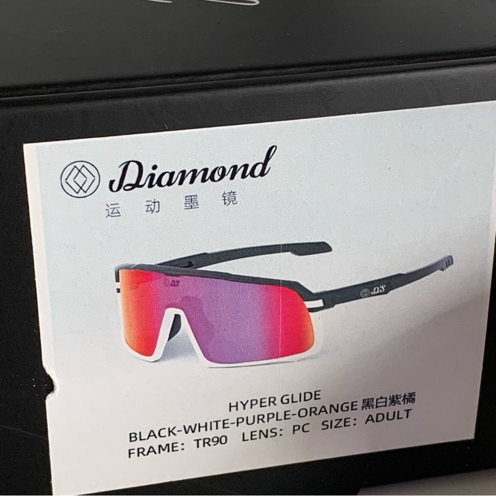 Diamond Eyewear White Orange Sporty Sunglasses Baseball Outdoor Fishing Box Case - Picture 9 of 9